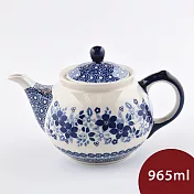 波蘭陶 蔚藍花語系列 茶壺 965ml 波蘭手工製