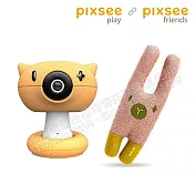 Pixsee Play and Friends AI智慧寶寶攝影機+五合一成長支架組- Bunee動物布偶