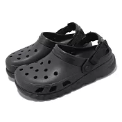 Crocs 涼拖鞋 Duet Max II Clog 男女鞋 黑 渦輪克駱格 魔鬼氈 可調節 卡駱馳 208776001 22cm BLACK