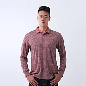 【遊遍天下】男款抗UV防曬吸濕排汗機能長袖POLO衫(GL1037) 2XL 磚紅