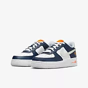 NIKE AIR FORCE 1 LOW LV8 BG 中大童休閒鞋-白藍-FN7239410 US5 白色