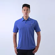 【遊遍天下】男款抗UV防曬吸濕排汗速乾機能POLO衫 (GS1037) 5XL 藍色