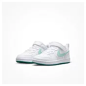 NIKE COURT BOROUGH LOW RECRAFT (PS) 中大童休閒鞋-白綠-DV5457102 22 白色