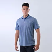 【遊遍天下】男款抗UV防曬吸濕排汗速乾機能POLO衫(GS1037) M 深藍灰