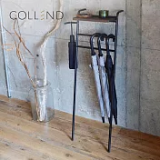 【日本COLLEND】IRON 實木鋼製靠牆收納傘架