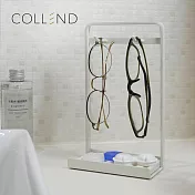 【日本COLLEND】鋼製飾品/眼鏡收納掛架(附珪藻土墊)- 極簡白