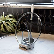 【日本COLLEND】多功能鋼製鍋蓋湯杓砧板架- 極簡白