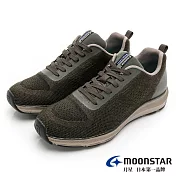 MOONSTAR 輕量3E寬楦透氣健走飛織休閒鞋 JP26 綠