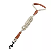 Mamy Pets 寵物夜光安全牽繩。皮革握把 圓繩直徑1.0cm 象牙白