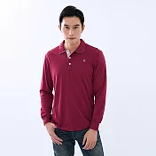 【遊遍天下】MIT台灣製男款環保紗抗UV吸濕排汗機能長袖POLO衫 (GL1022) 暗紅 XL 暗紅