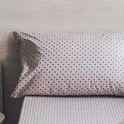 【麗塔寢飾】40支紗精梳棉 美式信封枕套組 幾何圓點 灰色