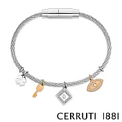 【Cerruti 1881】限量2折 義大利經典KISMET手鍊 全新專櫃展示品(CB0913 銀色)