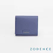 ZODENCE ORIGAMI進口真皮對開短夾 藕藍