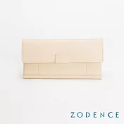 ZODENCE ORIGAMI進口真皮簡式長夾 米白
