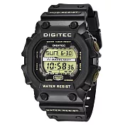 DIGITEC 數碼科技 DG-5012T 休閒運動多功能防水LED背光 電子錶 黑色