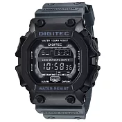 DIGITEC 數碼科技 DG-5012T 休閒運動多功能防水LED背光 電子錶 灰黑色