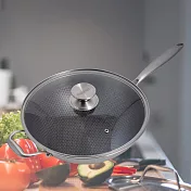 CLARE典鑽316不鏽鋼陶晶不沾炒鍋-30cm-單柄-附蓋