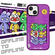 YOUNGKIT原創潮流 iPhone 14/13 6.1吋 共用 兔紫系列 霧感透色防摔手機殼 三兔行