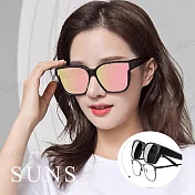 【SUNS】寶麗來偏光太陽眼鏡 芭比粉(可套式) 男女適用 臺灣製 抗UV400 防眩光