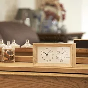 Lemnos Frame 溫度濕度桌鐘 原木色