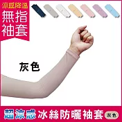 AQUA.X-超涼感冰絲防曬袖套-無指孔款(勁涼戶外運動版) 灰色