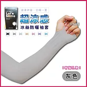 AQUA.X-超涼感冰絲防曬袖套-有指孔款(勁涼戶外運動版) 灰色