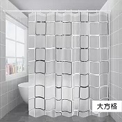【E.dot】PEVA防霉防水浴簾(附掛環) -3入組 大方格