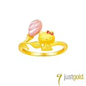 【Just Gold 鎮金店】HELLO KITTY鬱金香 黃金戒指(港圍) 13 黃金