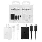 SAMSUNG原廠 15W Type C快充頭 + 雙Type C線組【盒裝公司貨】EP-T1510 / 支援M系列 黑色