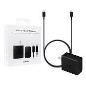 Samsung三星原廠 45W閃充+1.8m 5A雙Type C線組-支援Z Fold7 Flip7【T4510/盒裝】 黑色