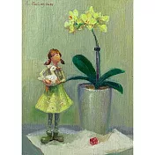 【玲廊滿藝】劉美伶-娃娃與蝴蝶蘭24x33cm