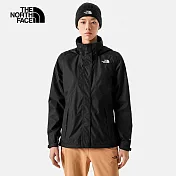 The North Face W MFO MOUNTAIN ZIP-IN JACKET - AP 女防水透氣可調節收納連帽衝鋒衣-黑-NF0A88RTJK3 L 黑色