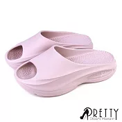 【Pretty】女 拖鞋 厚底 防水 輕量 紓壓 一體成形 室內 台灣製 JP23 紫色