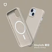 犀牛盾 iPhone 15 Plus (6.7吋) SolidSuit (MagSafe 相容) 防摔背蓋手機保護殼- 貝殼灰