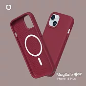 犀牛盾 iPhone 15 Plus (6.7吋) SolidSuit (MagSafe 相容) 防摔背蓋手機保護殼- 酒紅