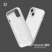 犀牛盾 iPhone 15 Plus (6.7吋) SolidSuit (MagSafe 相容) 防摔背蓋手機保護殼- 經典白