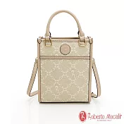 Roberto Mocali - 義大利諾貝兔芝士乳霜系列輕巧簡約直式手提單肩斜背托特包 米白