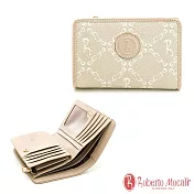Roberto Mocali - 義大利諾貝兔芝士乳霜系列多功能9卡兩折釦式中夾 米白
