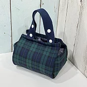 WaWu 客製商品*風呂敷 手作保溫保冷袋 (深藍綠格)