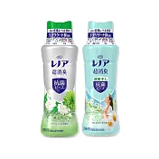 (2瓶任選超值組)日本P&G Lenor蘭諾-煮沸般超消臭汗味衣物除臭芳香顆粒香香豆490ml/瓶(香氛柔軟精,洗衣槽防黴,室內晾曬防臭劑,滾筒直立洗衣機適用) 綠色*1+水藍色*1
