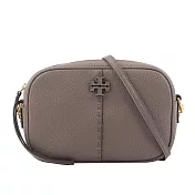 TORY BURCH McGraw 荔枝皮革拉鍊相機包 (楓樹棕)