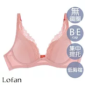 【Lofan 露蒂芬】爵士深V造波無鋼圈內衣(BA2230-VDD) L 粉色