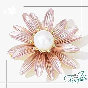 【伊飾童話】珊瑚漸層＊珍珠花漾別針胸針/粉