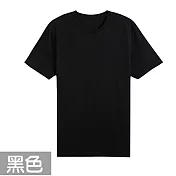 【男人幫】SL004＊純棉/精梳棉領口加厚圓領短袖素面T恤 2XL 黑色