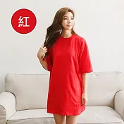 【男人幫】SL037＊韓國情侶百搭純棉/精梳棉彈性素面T恤 XS 紅色