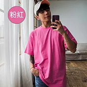 【男人幫】SL037＊韓國情侶百搭純棉/精梳棉彈性素面T恤 XS 粉紅
