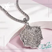 【伊飾童話】閃耀玫瑰花＊華麗晶鑽毛衣長鍊/銀