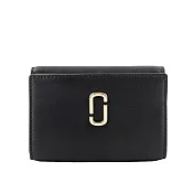 MARC JACOBS The J Marc 平滑皮革迷你三折短夾 (黑色)
