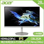 Acer CBL282K 28型電腦螢幕(IPS,HDMI,DP,2Wx2)