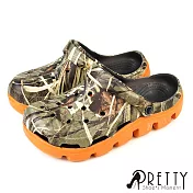 【Pretty】男女 女大尺碼 洞洞鞋 雨鞋 防水鞋 布希鞋 拖鞋 涼鞋 穆勒鞋 迷彩 兩穿式 JP24 迷彩